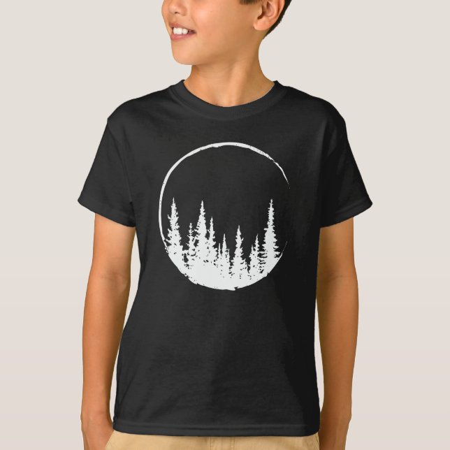 Floral Forest Circle Tree Loving Forest Tree T-Shirt (Front)