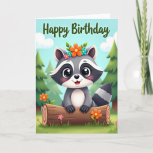 Floral Forest Mammal Birthday Card