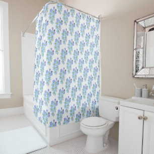 Floral Forget Me Nots Shower Curtain