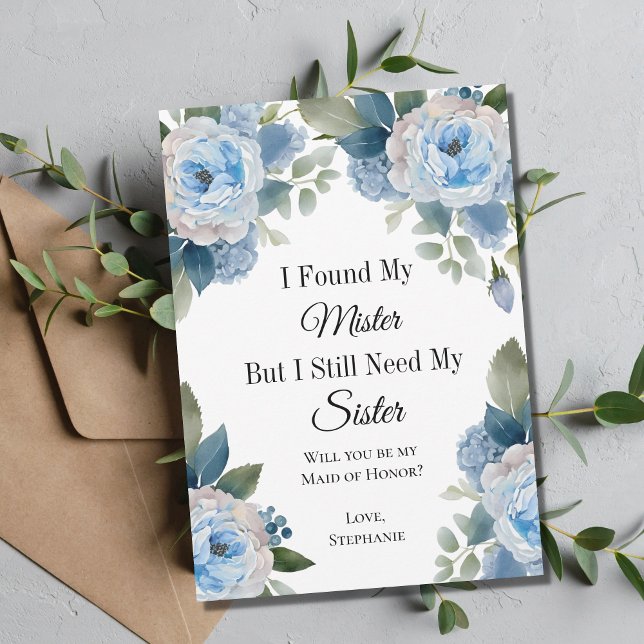 Floral Found My Mister Bridal Party Proposal Cards (Creator Uploaded)