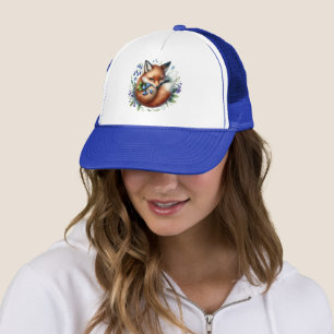Floral Fox Botanical Woodland Art Trucker Hat