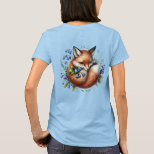 Floral Fox Botanical Woodland Back Print  T-Shirt