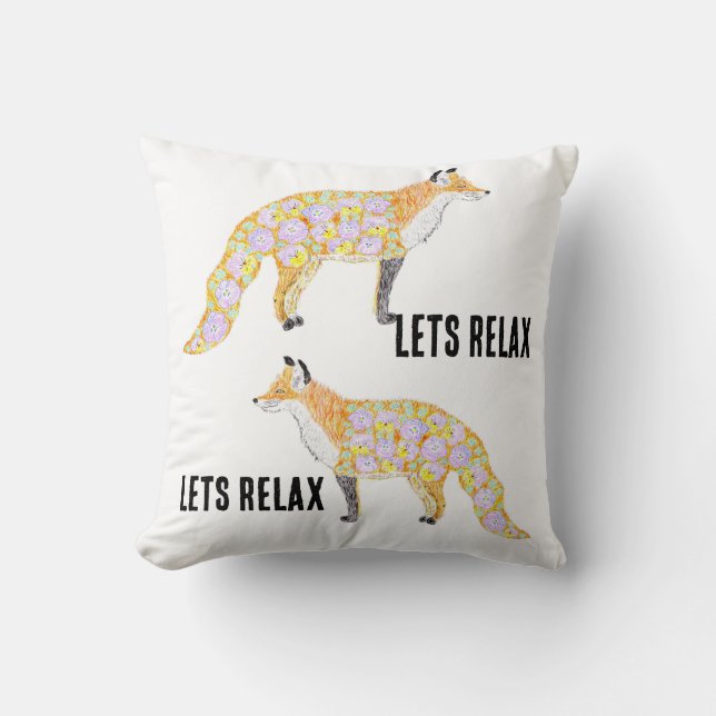 Floral fox  cushion (Front)
