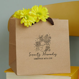 Floral Fox Custom Handmade With Love Rubber Stamp