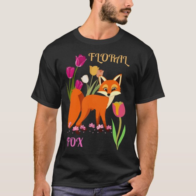 Floral Fox Habitat  T-Shirt (Front)