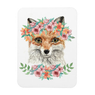 Floral Fox Magnet