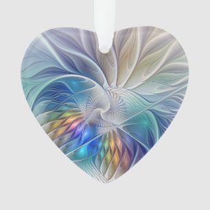 Floral Fractal Art, Colourful Abstract Flower Ornament