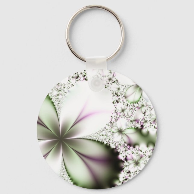 Floral Fractal Art Key Ring (Front)
