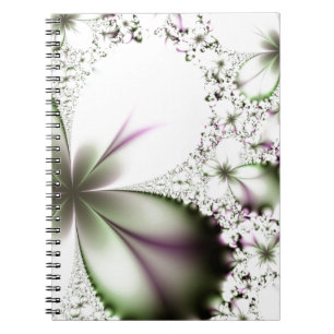 Floral Fractal Art Spiral Notebook