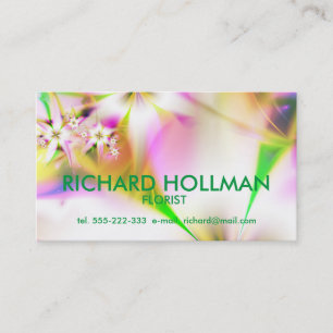 Floral fractal business card