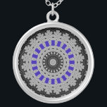Floral Fractal Design Silver Plated Necklace<br><div class="desc">A beautifu floral design for jewellery usig fractal art- Mandala.</div>