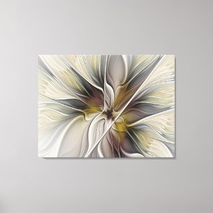 Floral Fractal, Fantasy Flower with Earth Colours Canvas Print