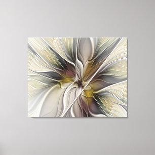 Floral Fractal, Fantasy Flower with Earth Colours Canvas Print