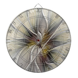 Floral Fractal, Fantasy Flower with Earth Colours Dartboard