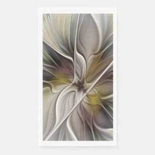 Floral Fractal, Fantasy Flower with Earth Colours Napkin