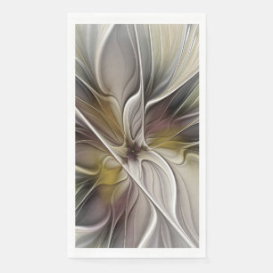 Floral Fractal, Fantasy Flower with Earth Colours Napkin