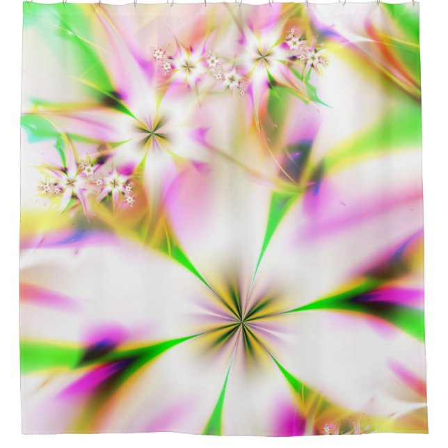 Floral fractal shower curtain (Front)