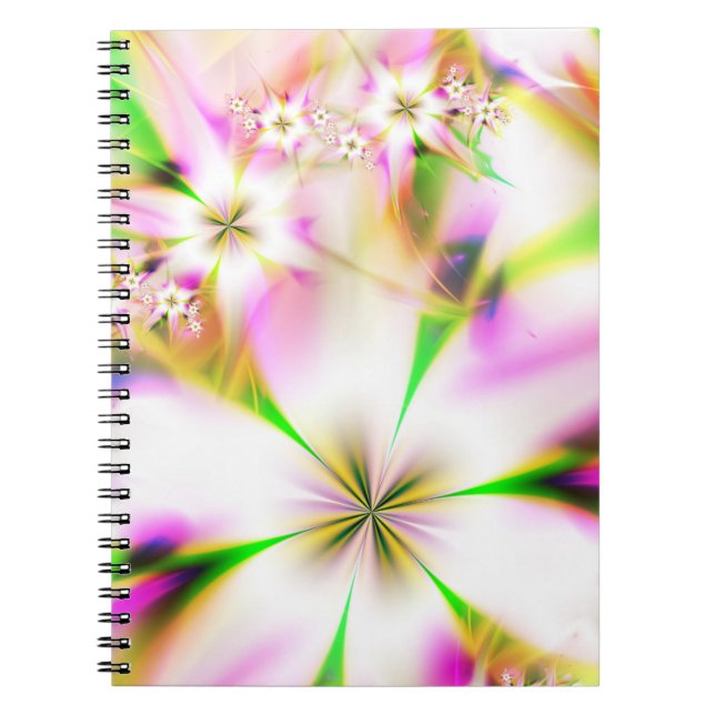 Floral fractal spiral notebook (Front)