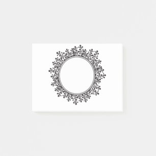 Floral Frame Customisable Name Monogram Post-it Notes