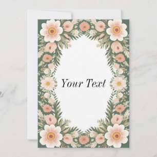 Floral Frame Design  Invitation