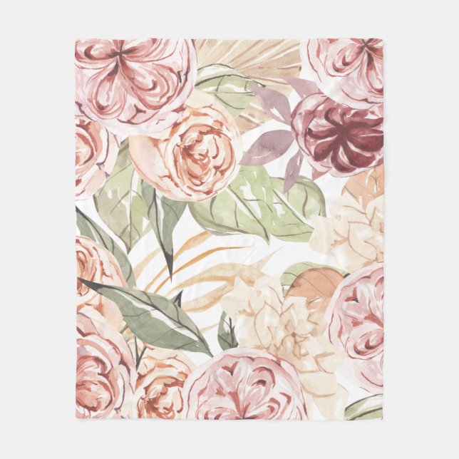 Floral Frame Fleece Blanket (Front)