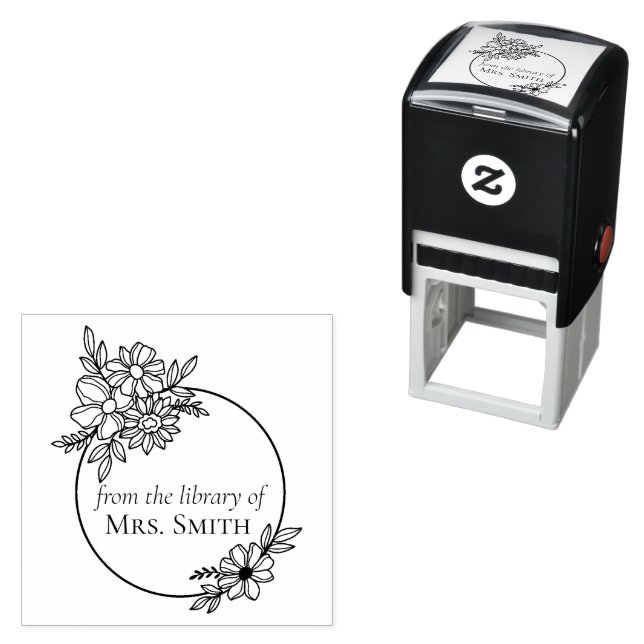 Floral Frame From the Library Of Self-inking Stamp (In Situ)