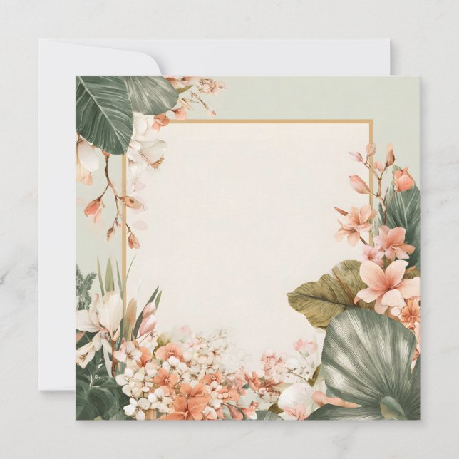 Floral Frame Greeting Card  (Front)