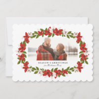 Floral Frame Holiday Photo Card