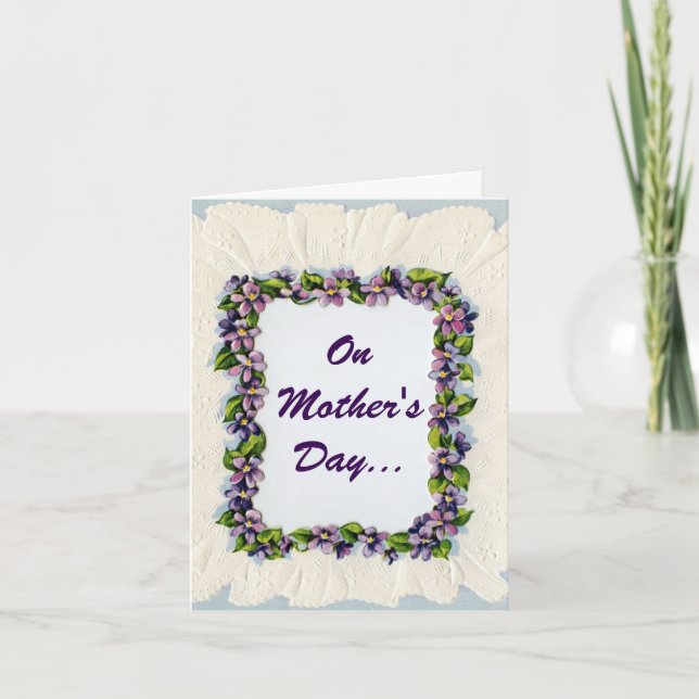 Floral Frame Mother's Day Greeting Card (Front)