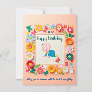 Floral Frame Personalised Birthday Card