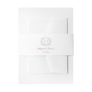 Floral Frame Religious Wedding Monograms Invitation Belly Band