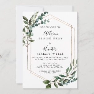 Floral Frame Save the Date Invitation