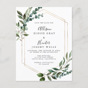 Floral Frame Save the Date Postcard