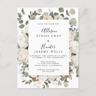 Floral Frame Save the Date Postcard