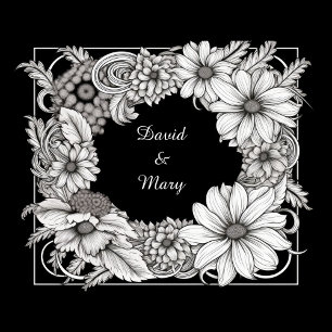 Floral Frame Throw Pillow