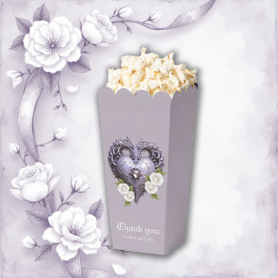 Floral frame with a heart and white roses  favour box
