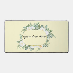 Floral frame with your text desk mat