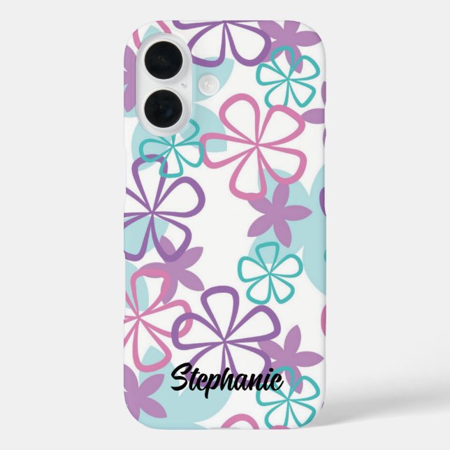 Floral Freestyle - Hand-Drawn Retro Flowers Case-Mate iPhone Case (Back)