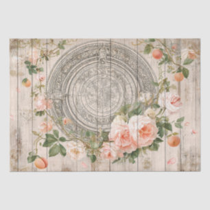 Floral French Vintage Pink Rose Ephemera Decoupage Tissue Paper