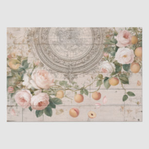 Floral French Vintage Pink Rose Ephemera Decoupage Tissue Paper