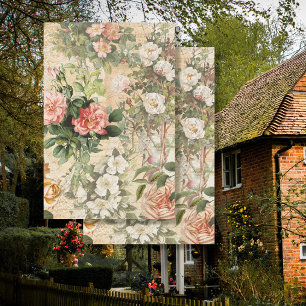 Floral French Vintage Rose Ephemera Decoupage Tissue Paper