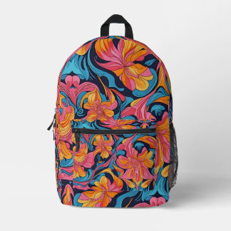 "Floral Frenzy" Printed Backpack