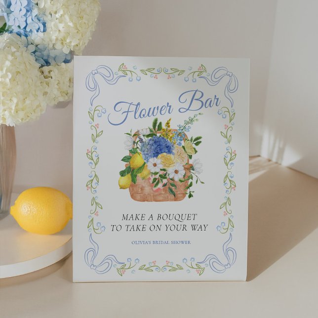 Floral Fresh Off The Market Farmers Flower Bar  Pedestal Sign (Creator Uploaded)