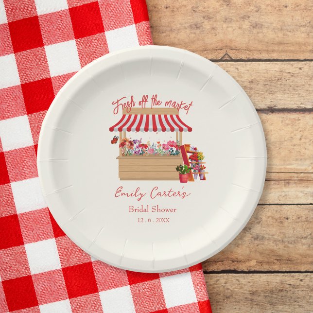 Floral Fresh off the Market Farmer's Market Shower Paper Plate (Creator Uploaded)