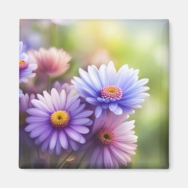 Floral Fridge Magnet with Gorgeous Daisies (Front)