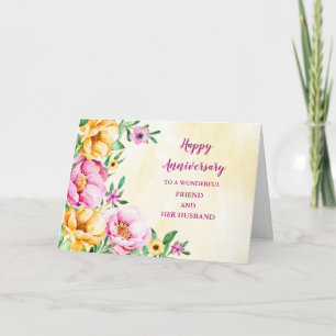 Floral Friend & Her Husband Wedding Card
