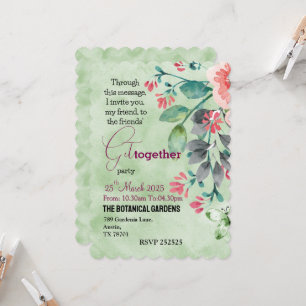 Floral Friends' Get-Together Invitation
