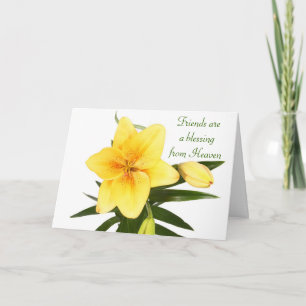 Floral Friends Yellow Lily Flower - Lilies Card