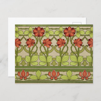 Floral Frieze Border in Art Nouveau Style Postcard