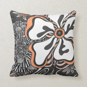 Floral Frill Customisable Colour Throw Pillow